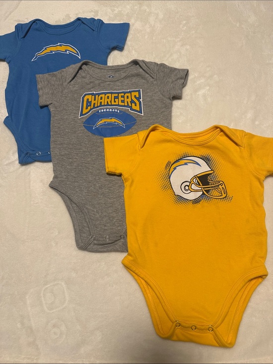 NFL Other - NFL Baby One-Piece Bodysuit Set - Chargers Fans - Gray/Blue/Yellow